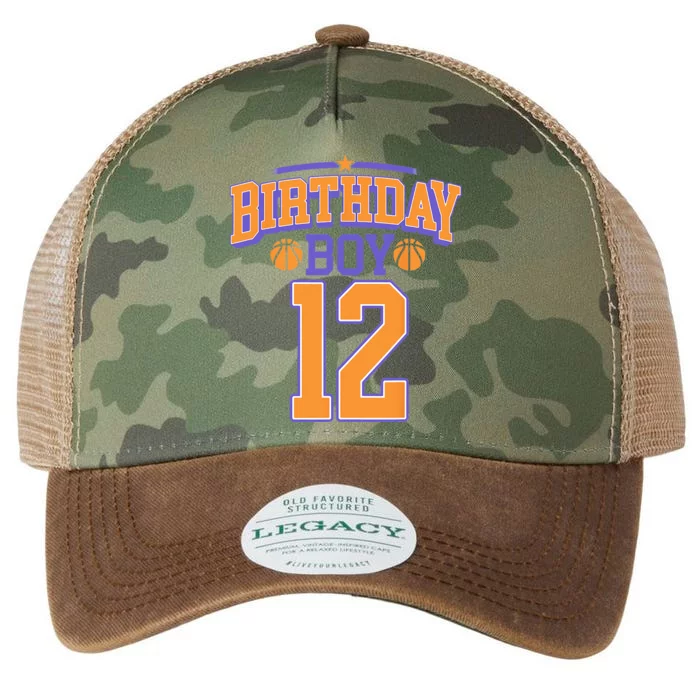 12th Birthday Boy Basketball Lover 12 Years Old Bday Legacy Tie Dye Trucker Hat