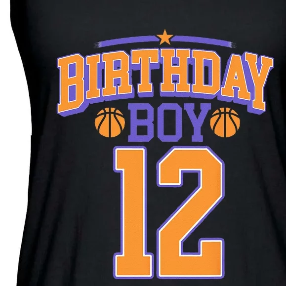 12th Birthday Boy Basketball Lover 12 Years Old Bday Ladies Essential Flowy Tank