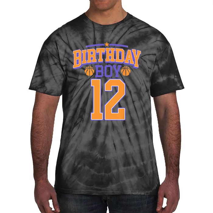 12th Birthday Boy Basketball Lover 12 Years Old Bday Tie-Dye T-Shirt