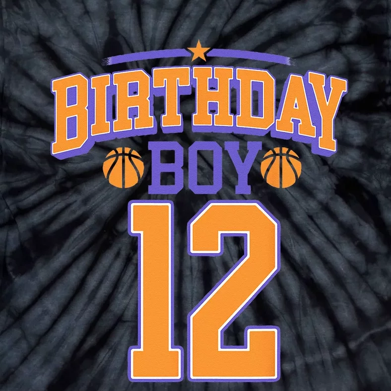 12th Birthday Boy Basketball Lover 12 Years Old Bday Tie-Dye T-Shirt