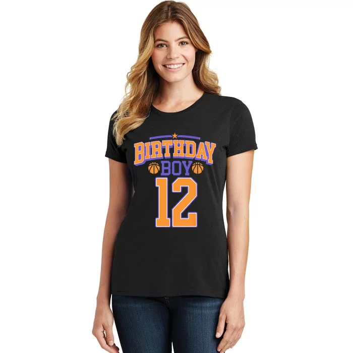 12th Birthday Boy Basketball Lover 12 Years Old Bday Women's T-Shirt