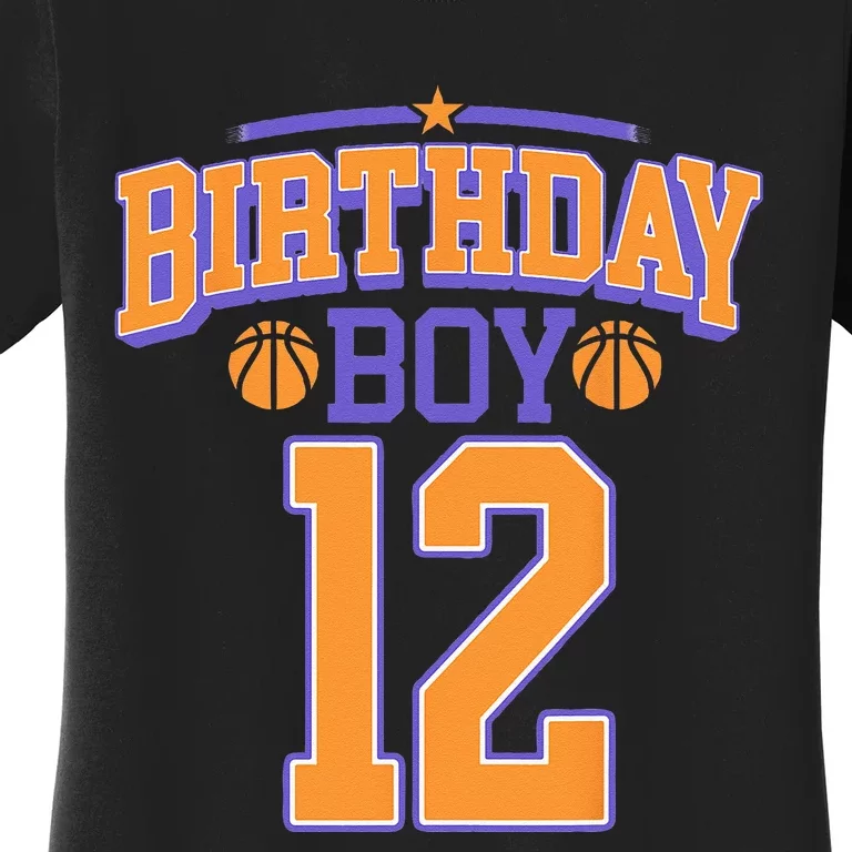 12th Birthday Boy Basketball Lover 12 Years Old Bday Women's T-Shirt