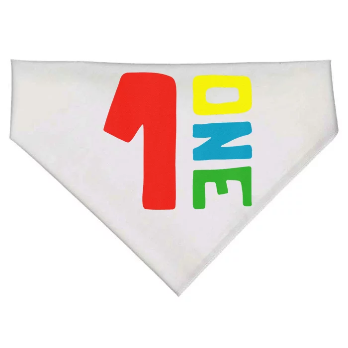 1th Birthday Boy 1 Year Old Age 1 Age One USA-Made Doggie Bandana