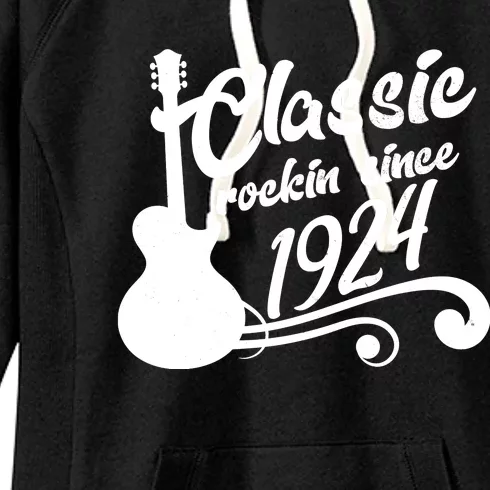 100th Birthday Classic Rockin Since 1924 Women's Fleece Hoodie