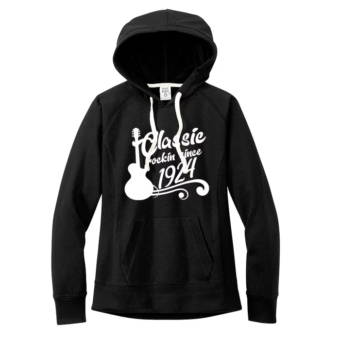 100th Birthday Classic Rockin Since 1924 Women's Fleece Hoodie