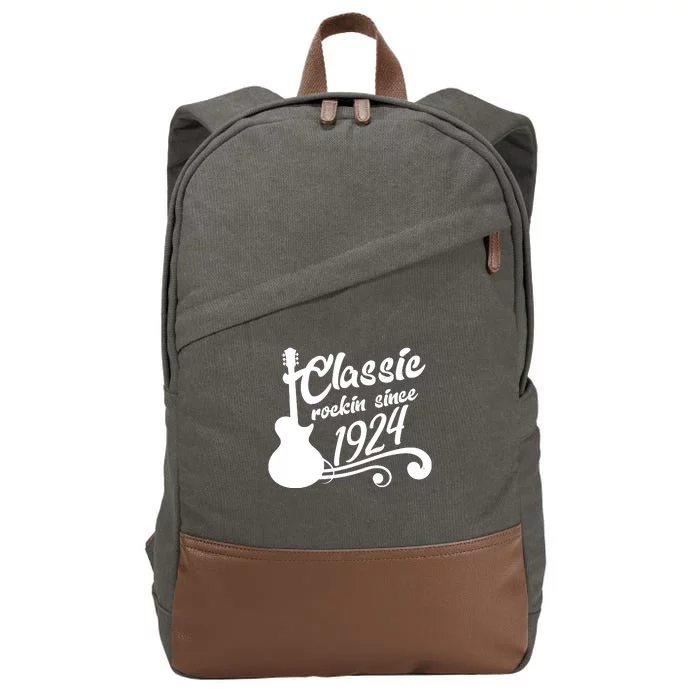 100th Birthday Classic Rockin Since 1924 Cotton Canvas Backpack