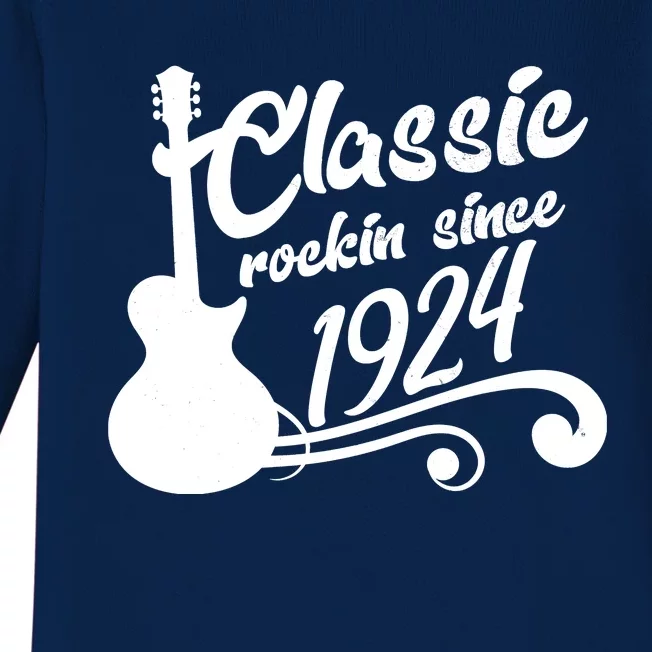 100th Birthday Classic Rockin Since 1924 Baby Long Sleeve Bodysuit