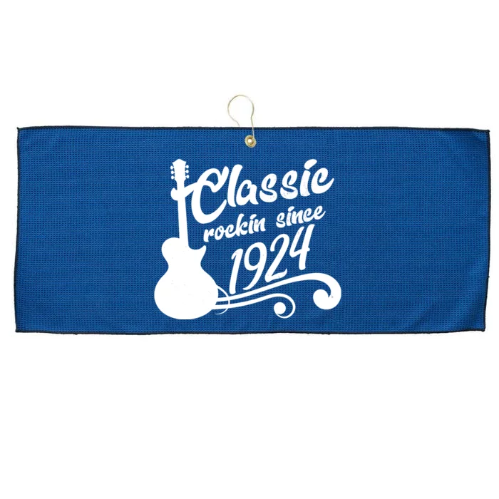 100th Birthday Classic Rockin Since 1924 Large Microfiber Waffle Golf Towel