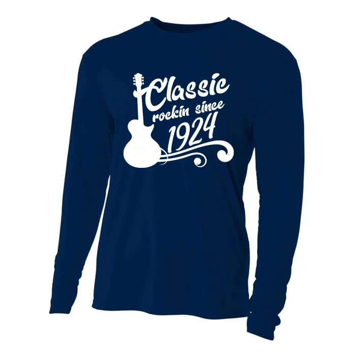 100th Birthday Classic Rockin Since 1924 Cooling Performance Long Sleeve Crew