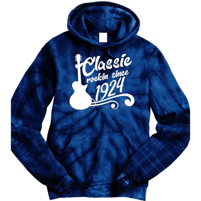 100th Birthday Classic Rockin Since 1924 Tie Dye Hoodie