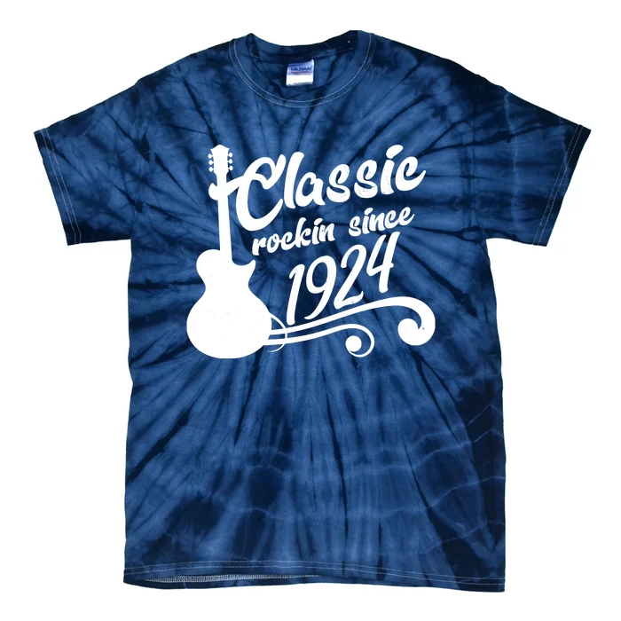 100th Birthday Classic Rockin Since 1924 Tie-Dye T-Shirt