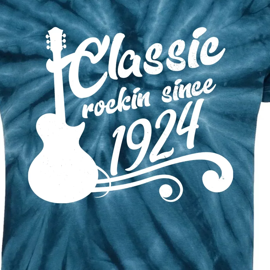 100th Birthday Classic Rockin Since 1924 Kids Tie-Dye T-Shirt