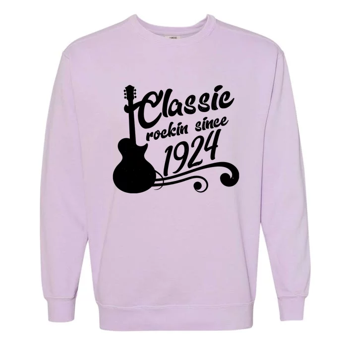 100th Birthday Classic Rockin Since 1924 Garment-Dyed Sweatshirt