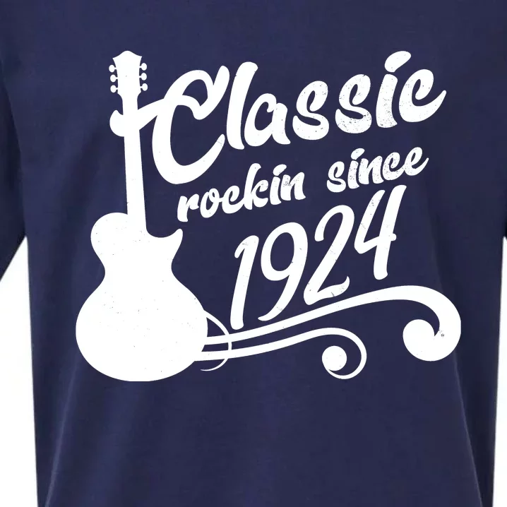 100th Birthday Classic Rockin Since 1924 Sueded Cloud Jersey T-Shirt