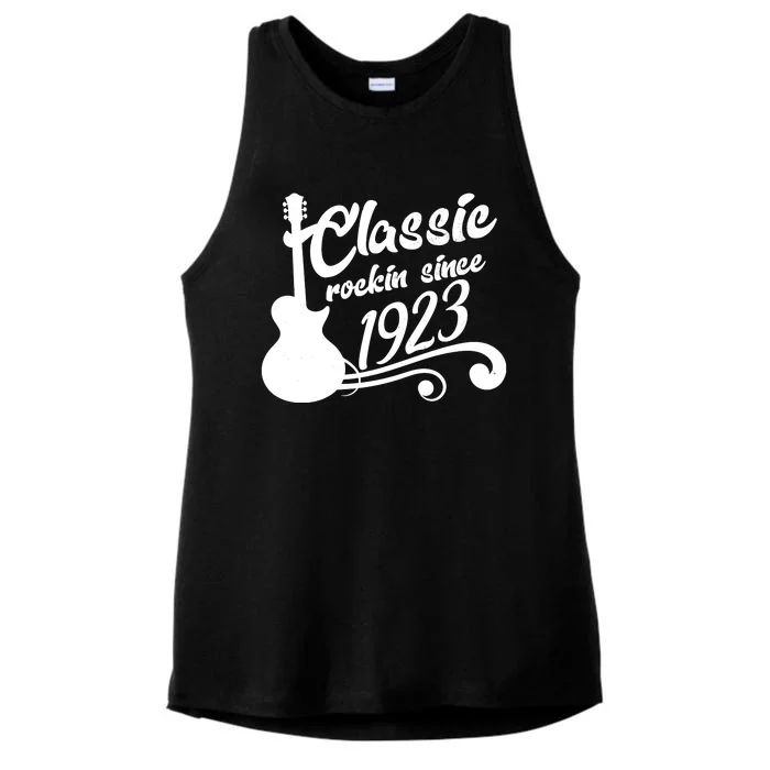 100th Birthday Classic Rockin Since 1923 Ladies Tri-Blend Wicking Tank