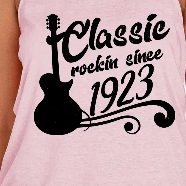 100th Birthday Classic Rockin Since 1923 Women's Knotted Racerback Tank