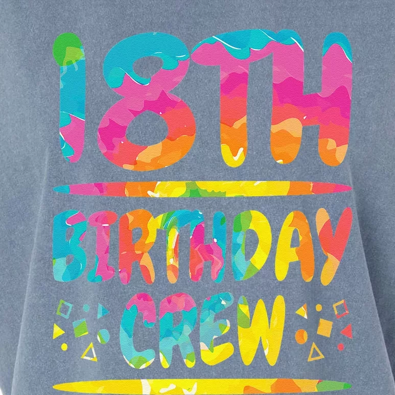 18th Birthday Crew Family, 18th Birthday Party Friends Group Garment-Dyed Women's Muscle Tee