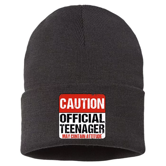 13 Birthday Caution Nager Boy 13yr 13th Birthday Sustainable Knit Beanie