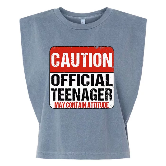 13 Birthday Caution Nager Boy 13yr 13th Birthday Garment-Dyed Women's Muscle Tee