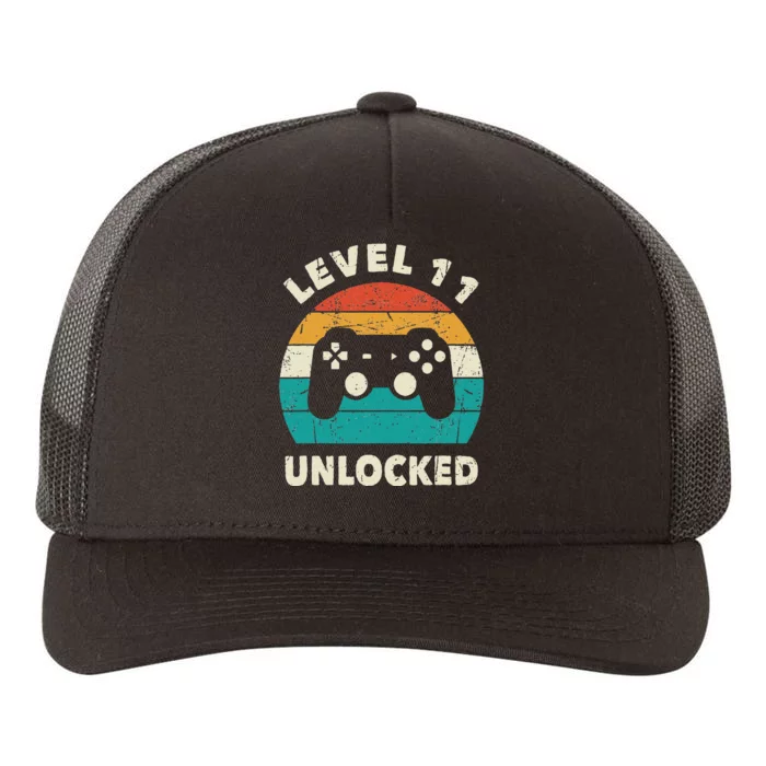 11th Birthday Decoration Gift Level 11 Unlocked Video Gamer Yupoong Adult 5-Panel Trucker Hat