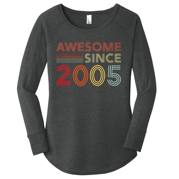 18 Birthday Decorations 2005 BDay 18th Birthday Women's Perfect Tri Tunic Long Sleeve Shirt