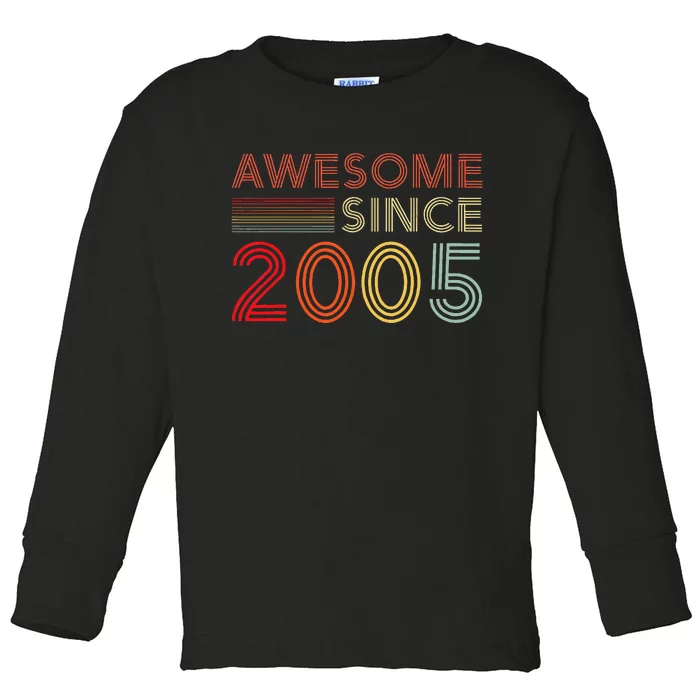 18 Birthday Decorations 2005 BDay 18th Birthday Toddler Long Sleeve Shirt