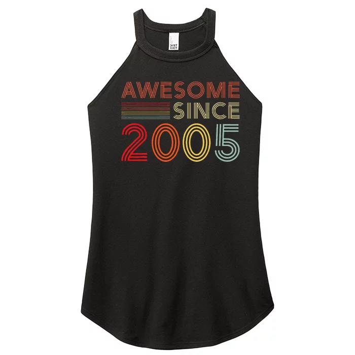 18 Birthday Decorations 2005 BDay 18th Birthday Women’s Perfect Tri Rocker Tank