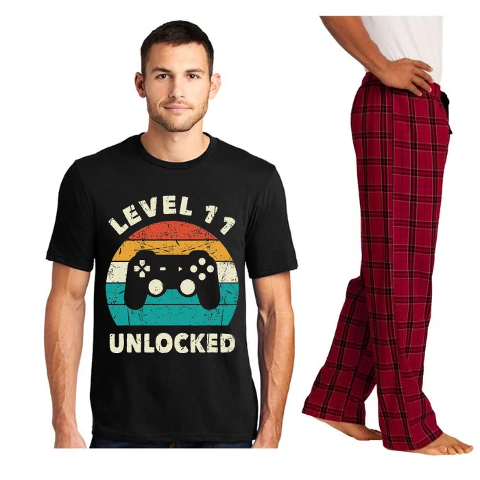 11th Birthday Decoration Gift Level 11 Unlocked Video Gamer Pajama Set