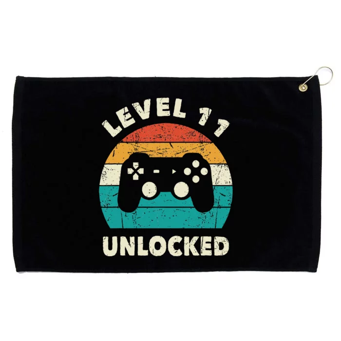 11th Birthday Decoration Gift Level 11 Unlocked Video Gamer Grommeted Golf Towel