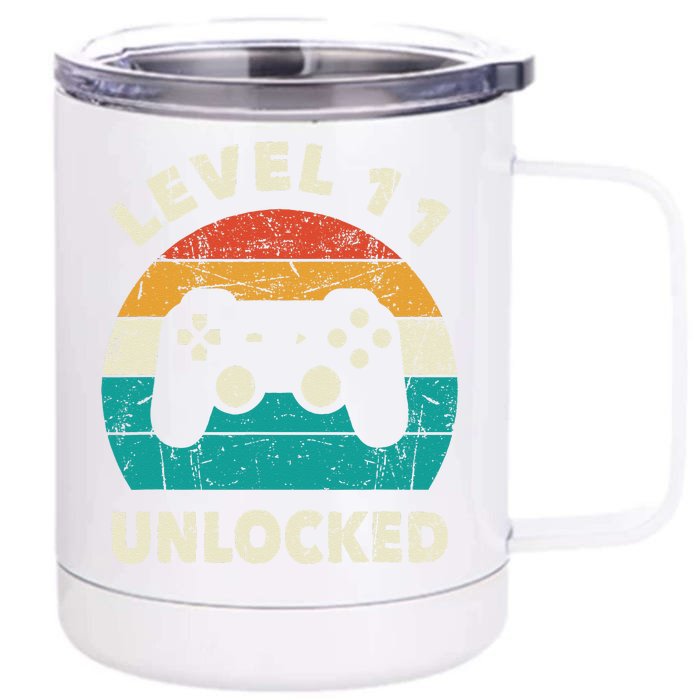 11th Birthday Decoration Gift Level 11 Unlocked Video Gamer Front & Back 12oz Stainless Steel Tumbler Cup