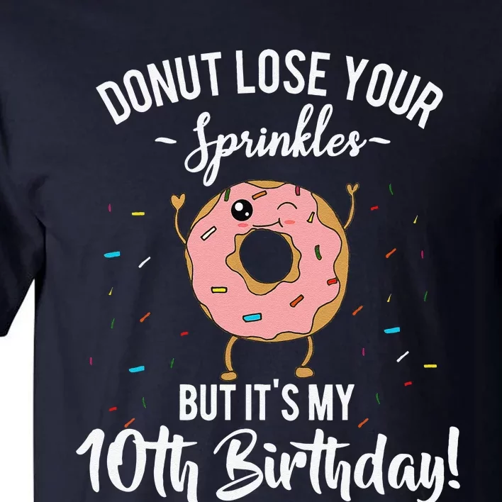 10th Birthday Donut Theme Funny Tenth Cute 10 Years Old Meme Tall T-Shirt