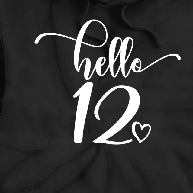 12th Birthday For Hello 12 Cute 12 Years Old Tie Dye Hoodie