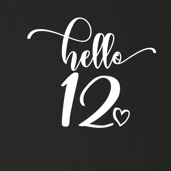 12th Birthday For Hello 12 Cute 12 Years Old Toddler Long Sleeve Shirt