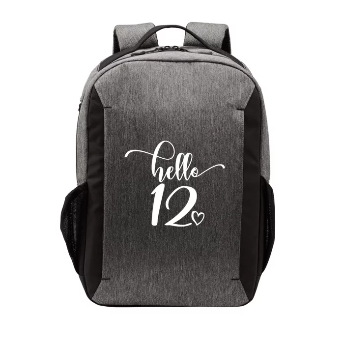 12th Birthday For Hello 12 Cute 12 Years Old Vector Backpack