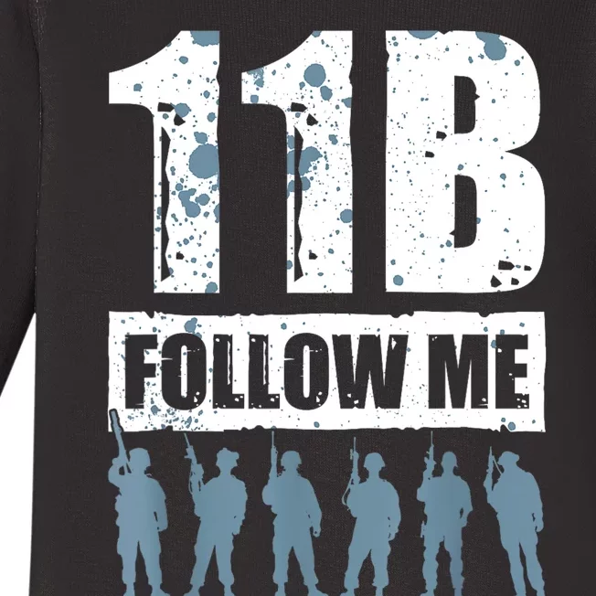 11 Bravo Follow Me Infantry Baby Long Sleeve Bodysuit