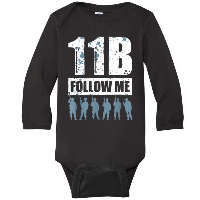 11 Bravo Follow Me Infantry Baby Long Sleeve Bodysuit