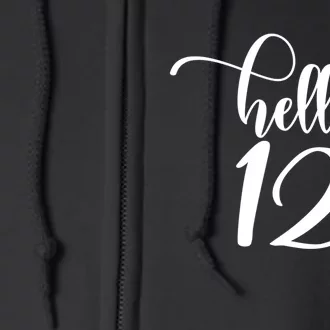 12th Birthday For Hello 12 Cute 12 Years Old Full Zip Hoodie