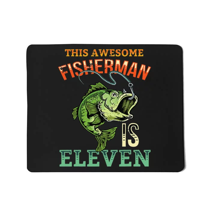 11th Birthday Fishing Gift Awesome Bass Fish Fisherman Mousepad