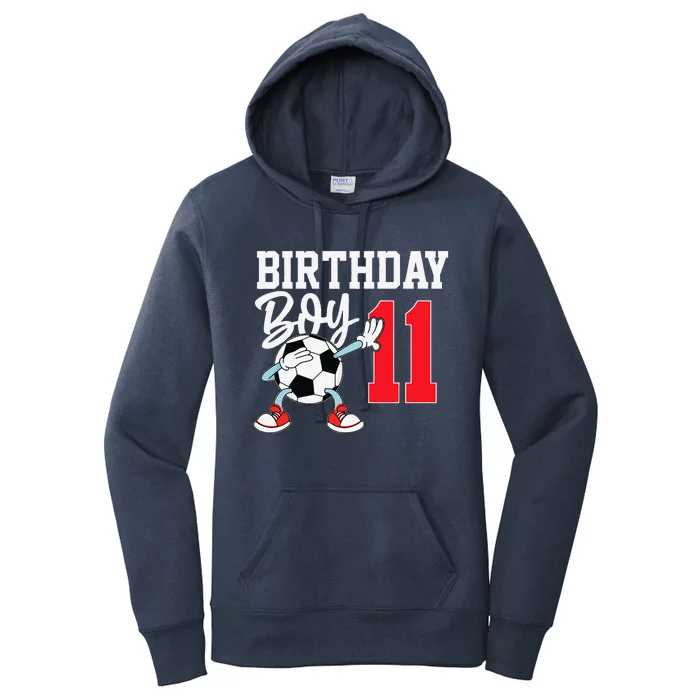 11th Birthday Football Soccer 11 Year Old Women's Pullover Hoodie