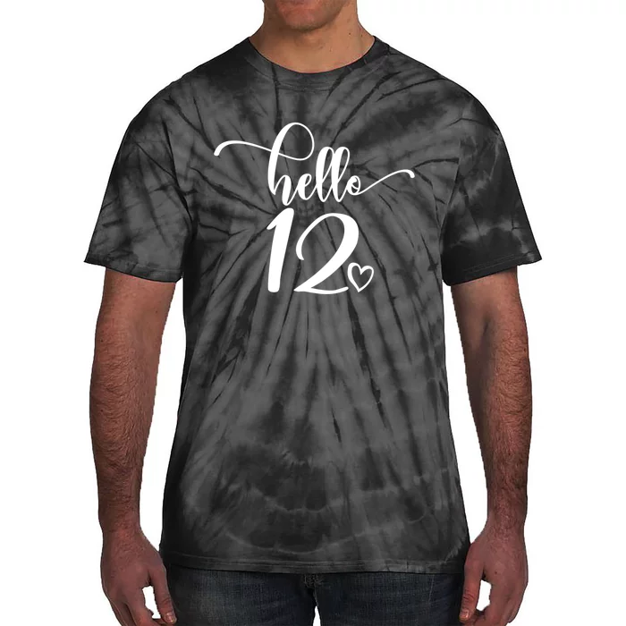 12th Birthday For Hello 12 Cute 12 Years Old Tie-Dye T-Shirt