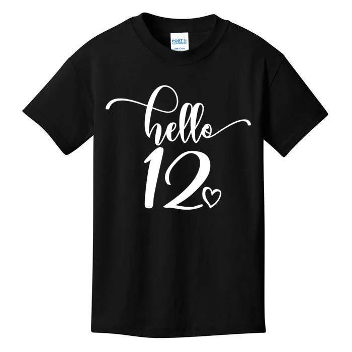 12th Birthday For Hello 12 Cute 12 Years Old Kids T-Shirt