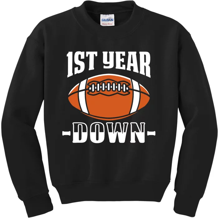 1st Birthday Football Touchdown 1 Year Old Boy Sports Team Kids Sweatshirt