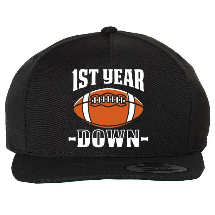 1st Birthday Football Touchdown 1 Year Old Boy Sports Team Wool Snapback Cap