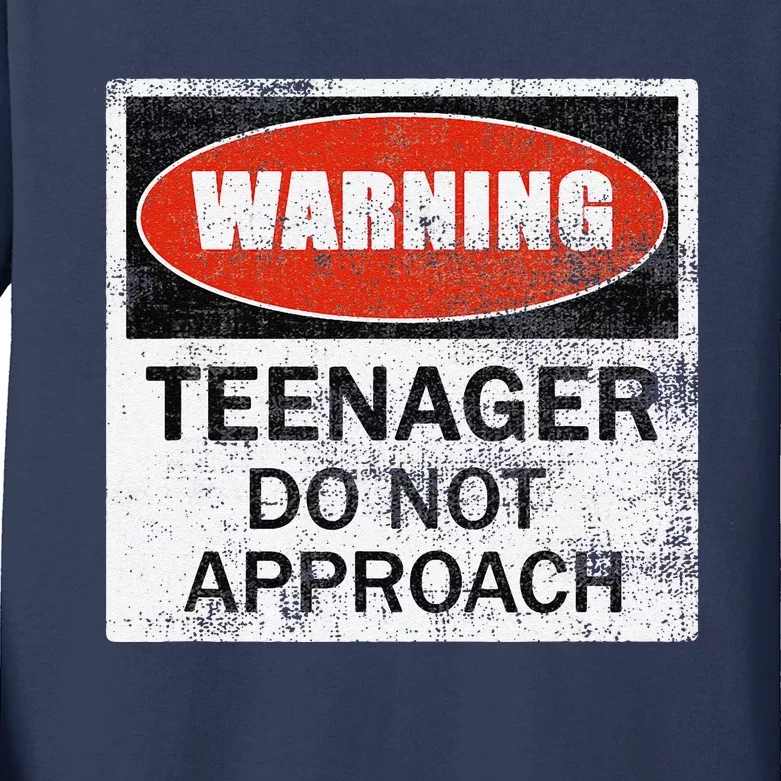 13th Birthday Fun Warning Official Teenager Do Not Approach Kids Long Sleeve Shirt