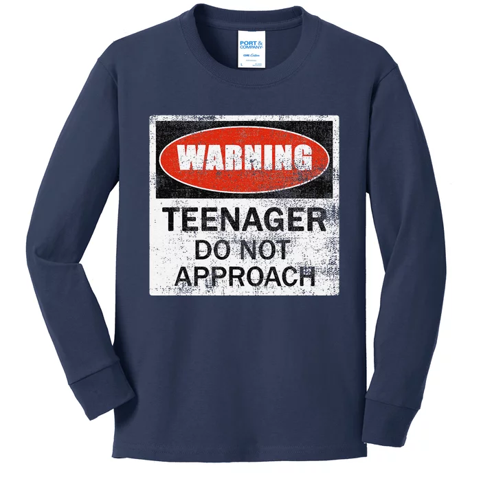 13th Birthday Fun Warning Official Teenager Do Not Approach Kids Long Sleeve Shirt