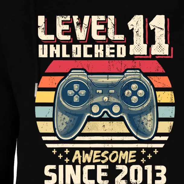 11th Birthday Gamer 11 Year Old Funny Bday Boy Eleven Son Womens Funnel Neck Pullover Hood