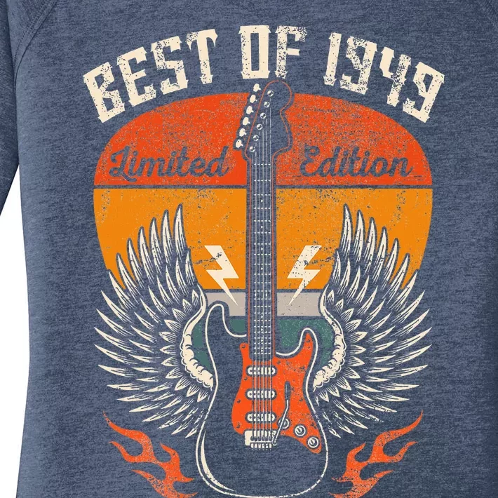 1949 Birthday Gifts Guitar Lovers Women's Perfect Tri Tunic Long Sleeve Shirt