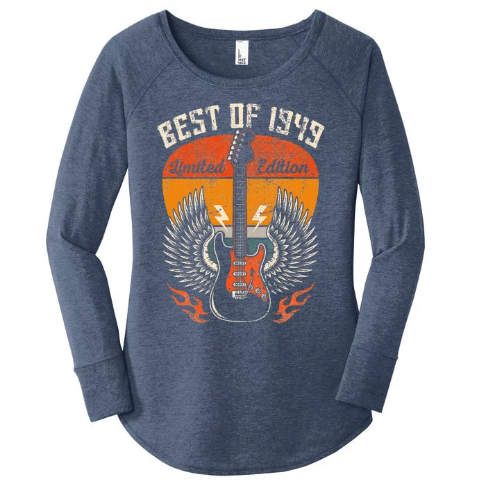 1949 Birthday Gifts Guitar Lovers Women's Perfect Tri Tunic Long Sleeve Shirt