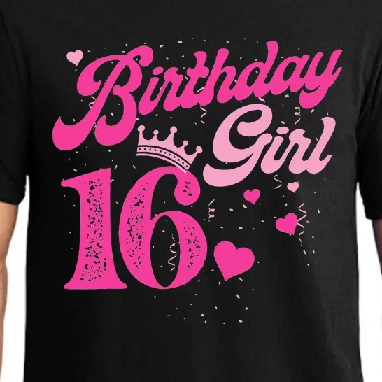 16th Birthday Girl Crown 16 Years Old Bday Pajama Set