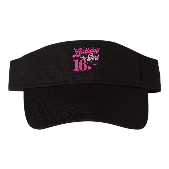 16th Birthday Girl Crown 16 Years Old Bday Valucap Bio-Washed Visor